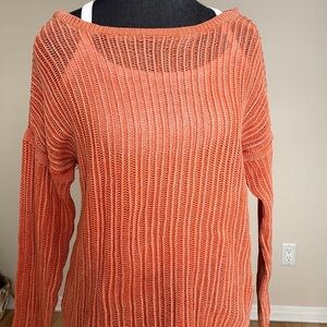 Katherine Barclay coral/orange cotton sweater - Size Medium